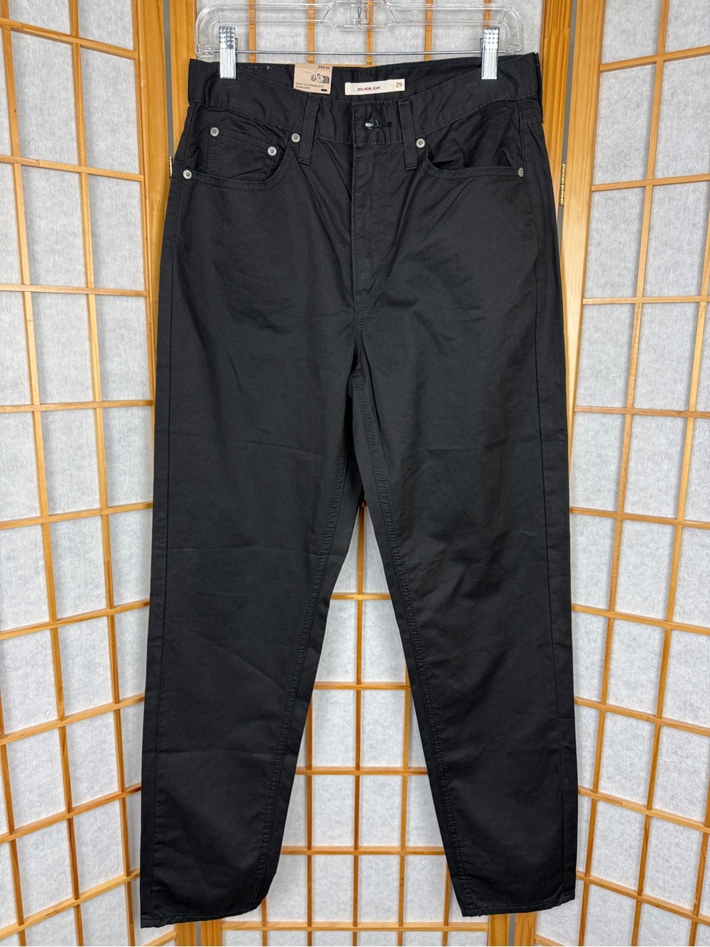 Levi's NWT '80s Mom Jeans Style Black 100% Cotton Twill Pants W29 L30